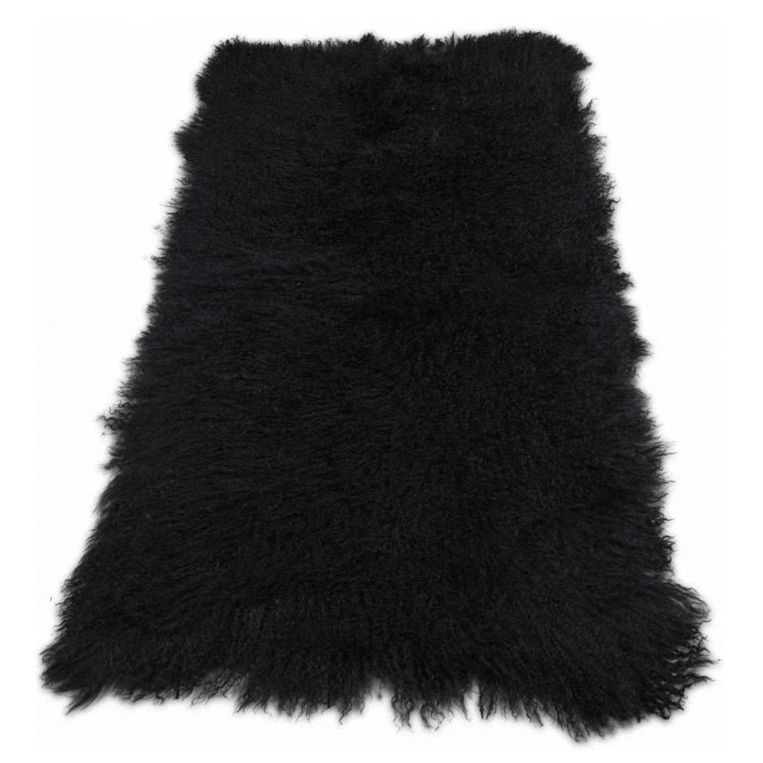 Tibetaanse Schapenvacht Rechthoekig - Zwart