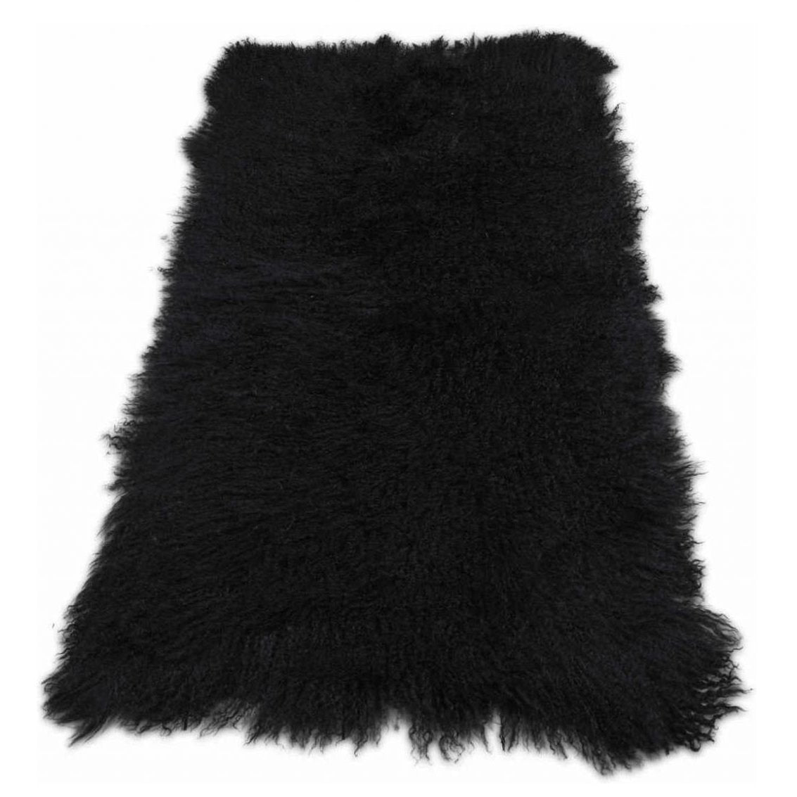 Tibetaanse Schapenvacht Rechthoekig - Zwart