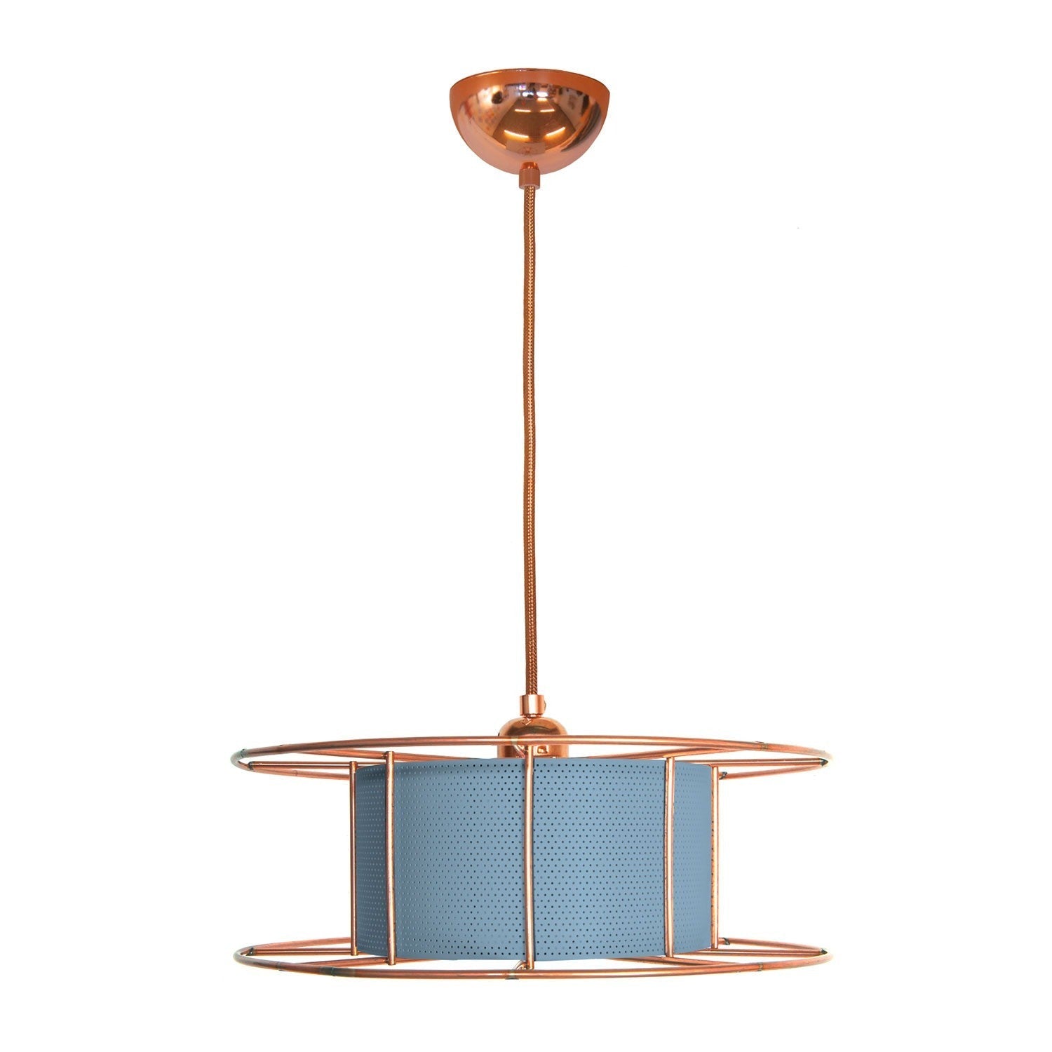 Hanglamp SPOOL Classic Koper met blauwe skin
