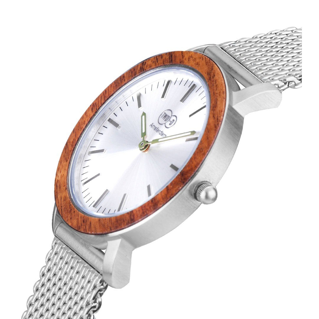 De Pijp Zilver Zebrano Horloge 39mm