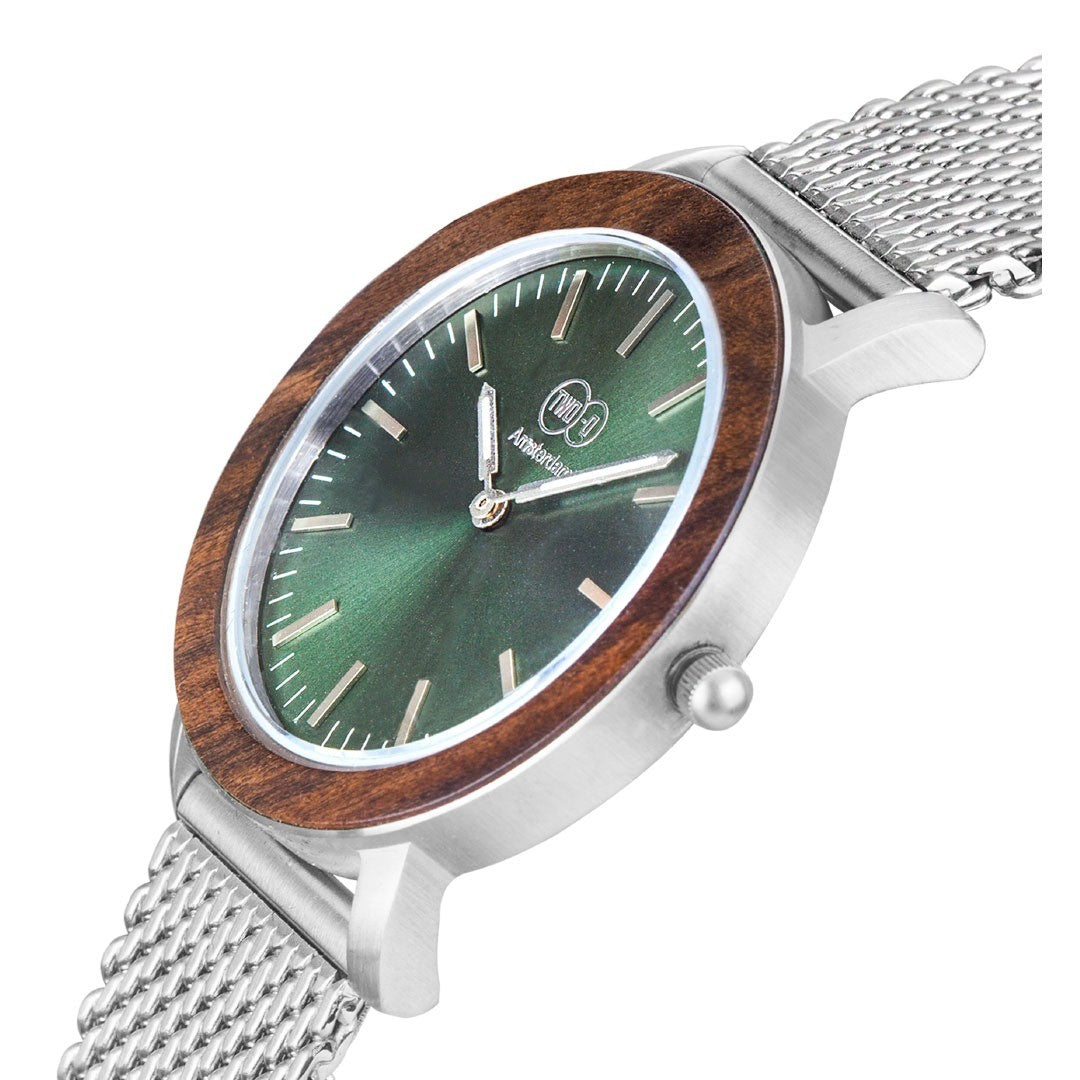 Vondel – Zilver Walnoten Horloge 39mm