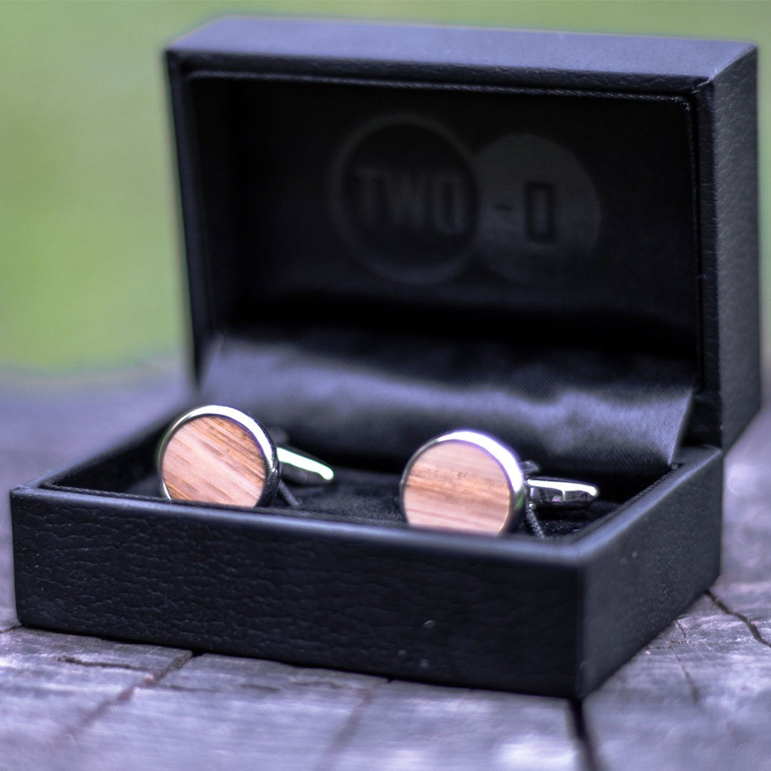 Rond Eiken - Houten Manchetknopen