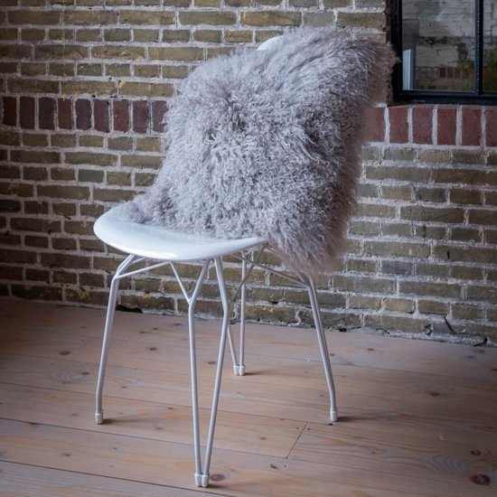 Tibetaanse Schapenvacht Kussen - Taupe