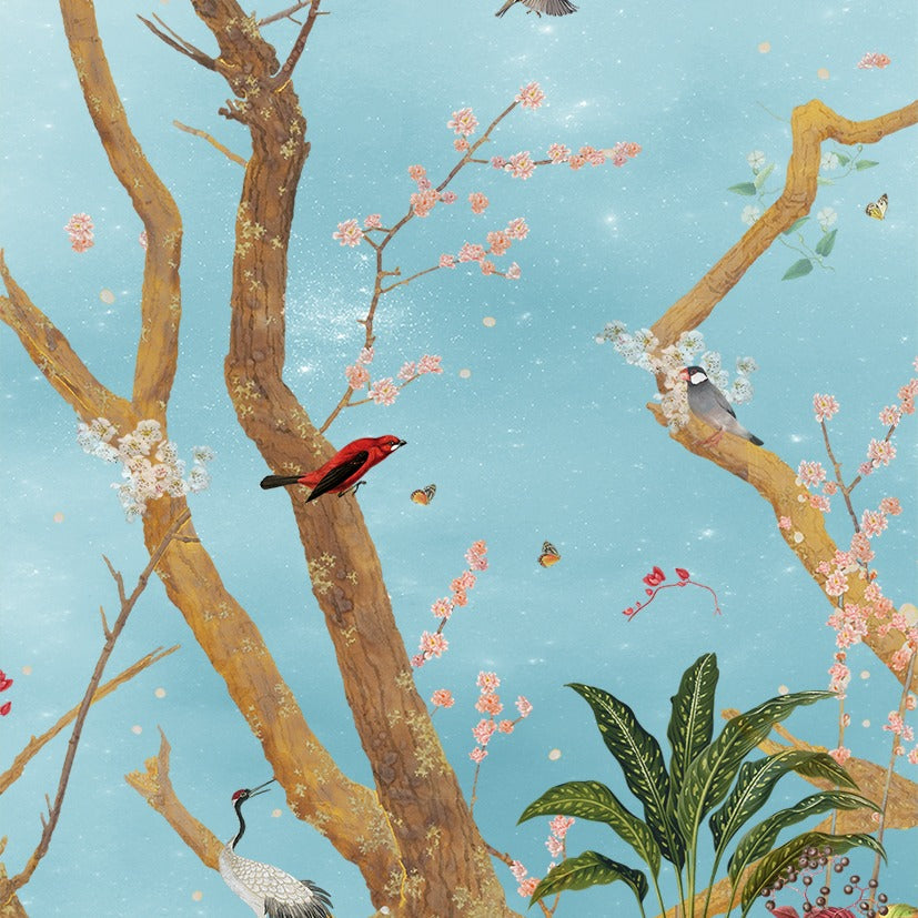 Behangpaneel 80*100 cm Mystic Garden Blue