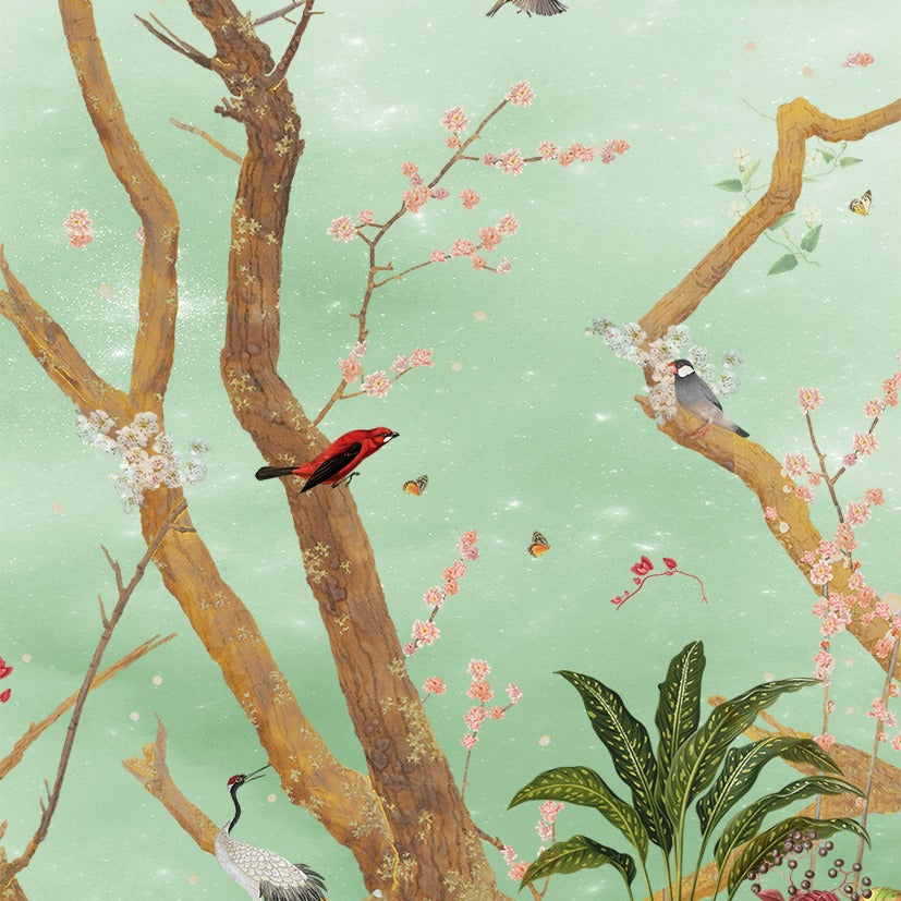 Behangpaneel 140*180 cm Mystic Garden Green