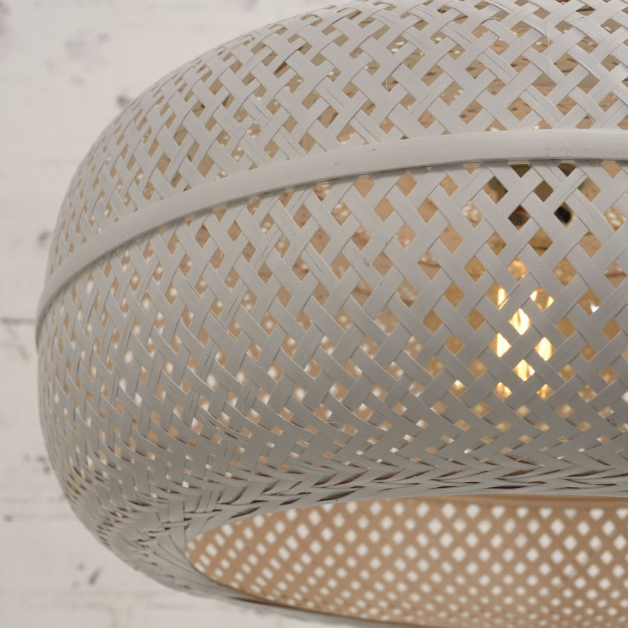 Palawan - Hanglamp - Bamboe - Wit