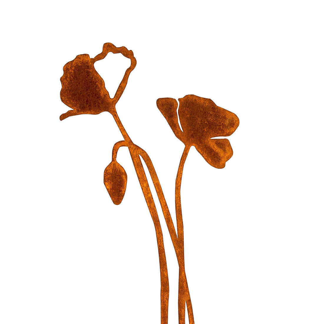 Poppy With Flower Bud | Corten Steel Sculpture