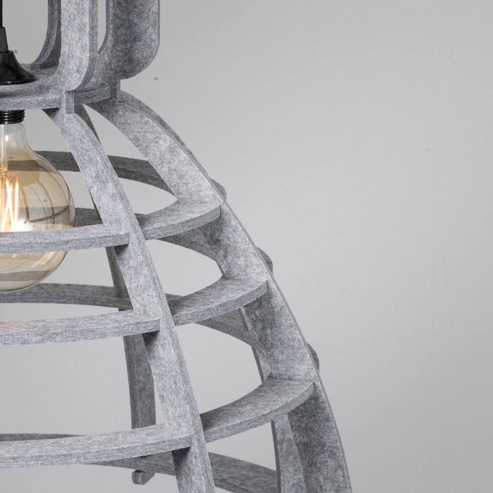 No.19XL hanglamp PET Felt Light Grey 60cm by Olaf Weller
