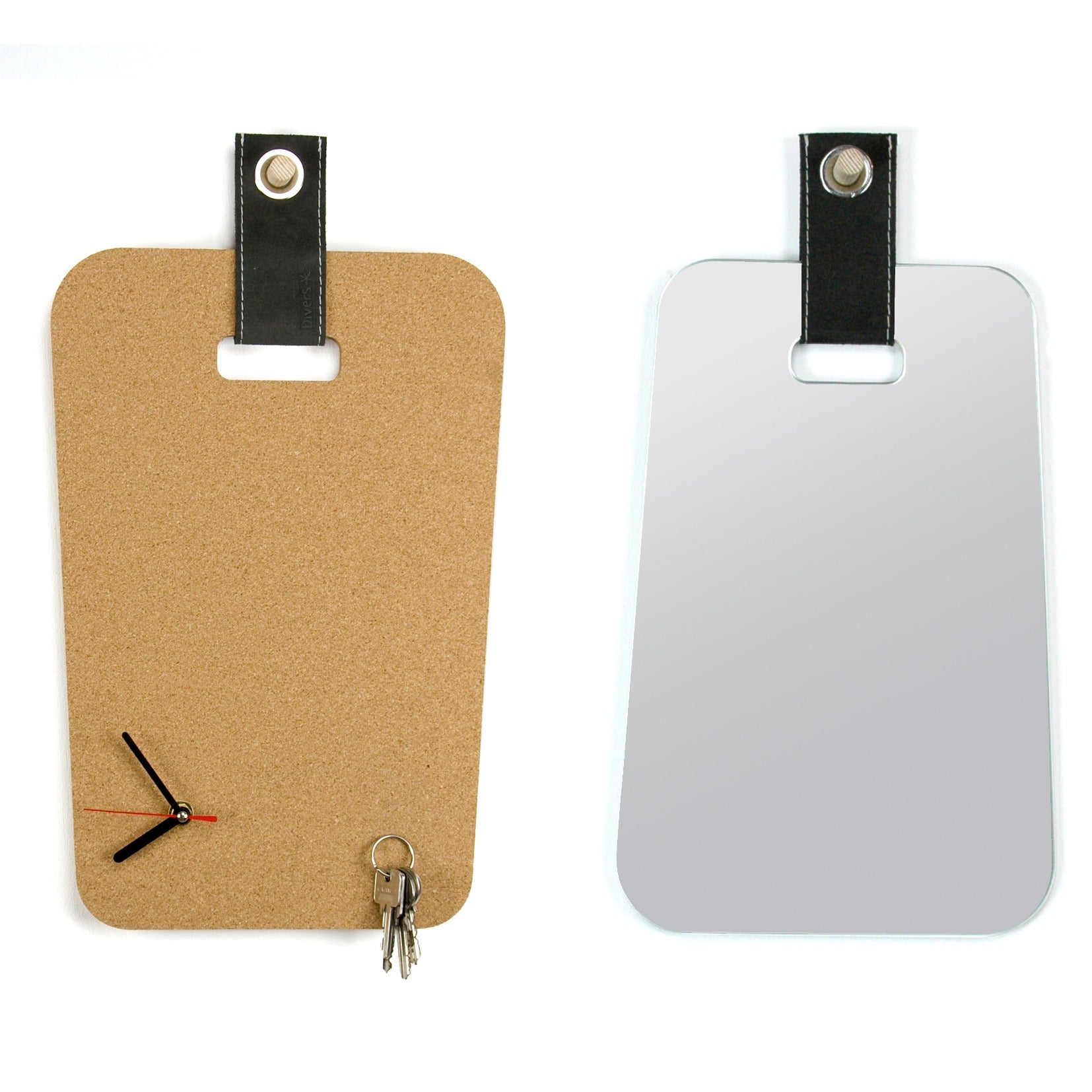 Prikbord & klok - Leather plus
