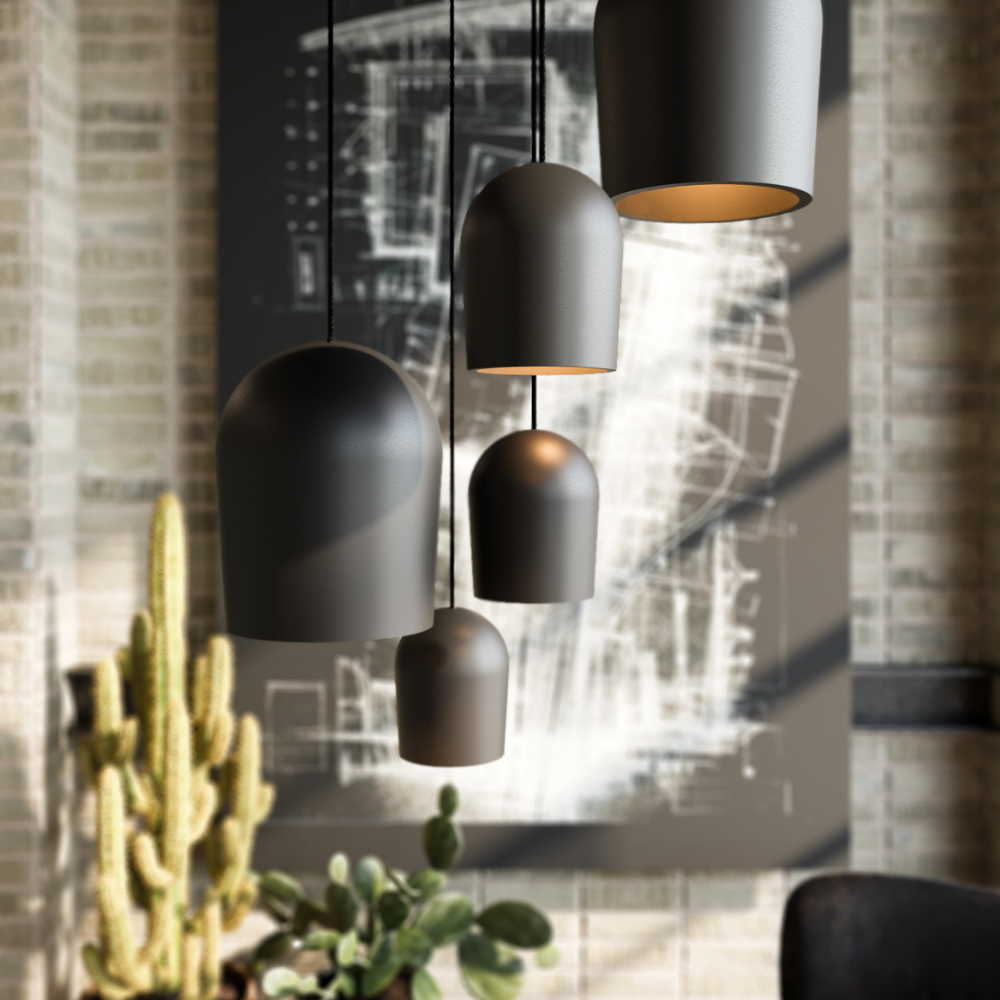 Archy Cluster - 2 Medium + 3 small Black Hanglamp