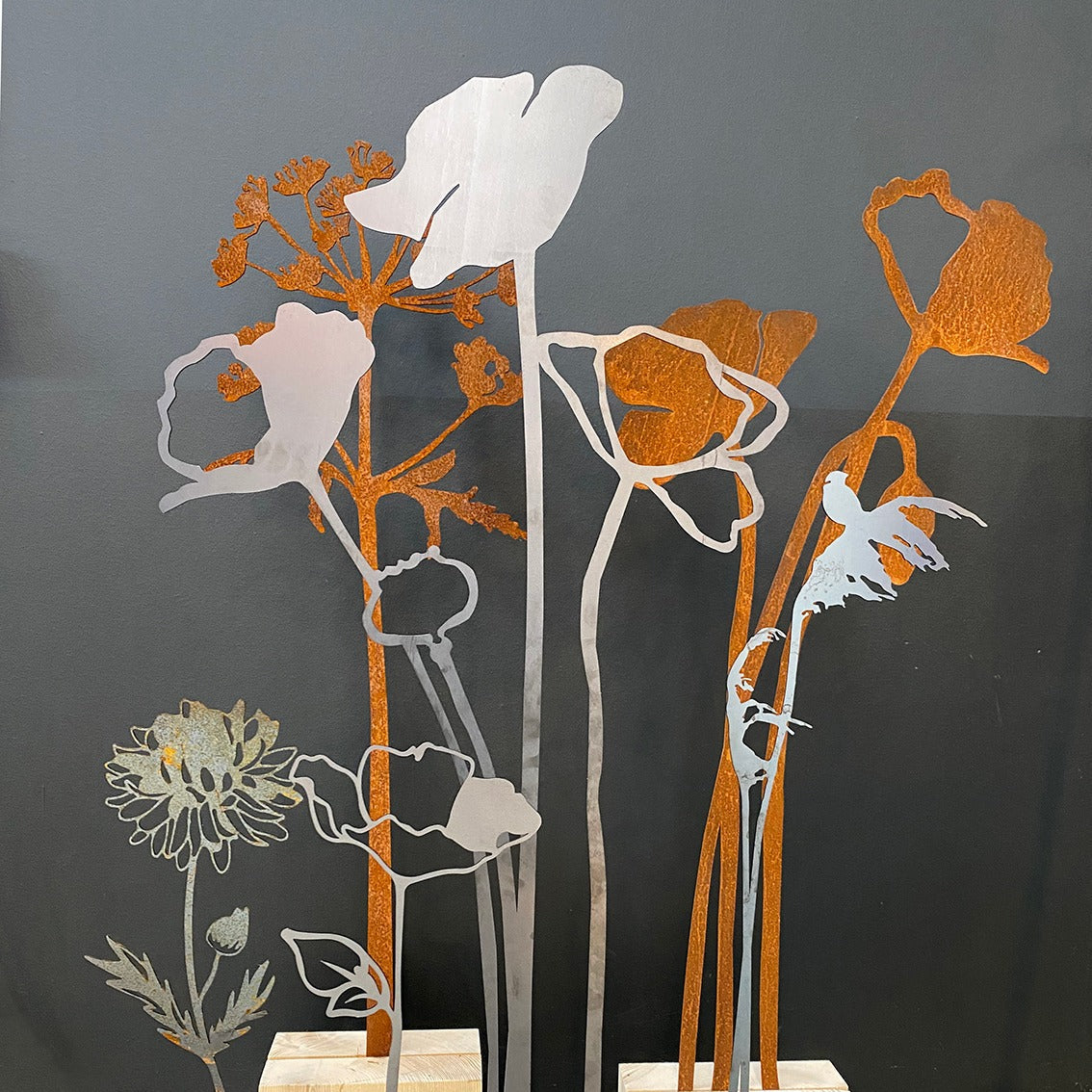 Rietstengel Cortenstaal 90 cm