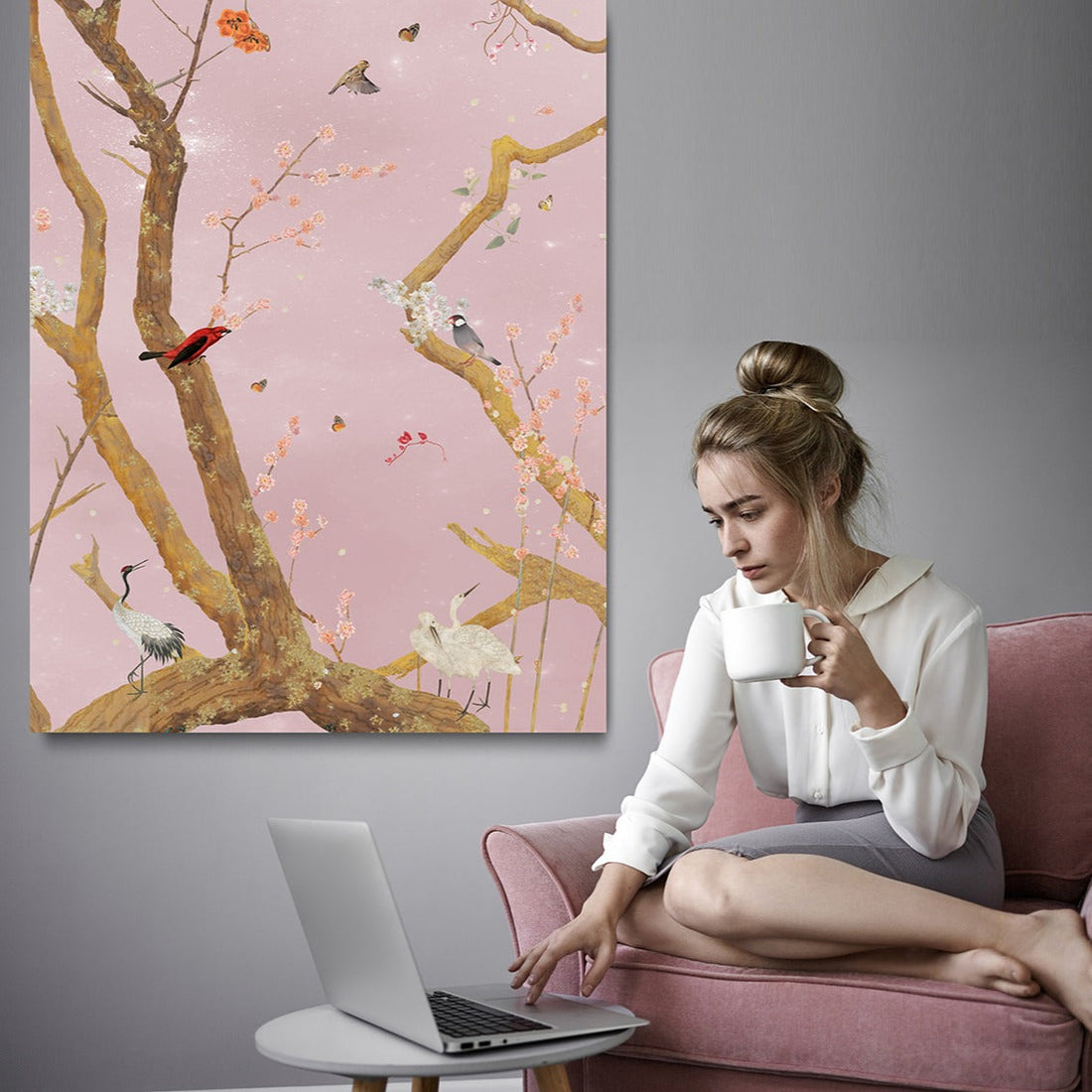 Behangpaneel 80*100 cm Mystic Garden Pink