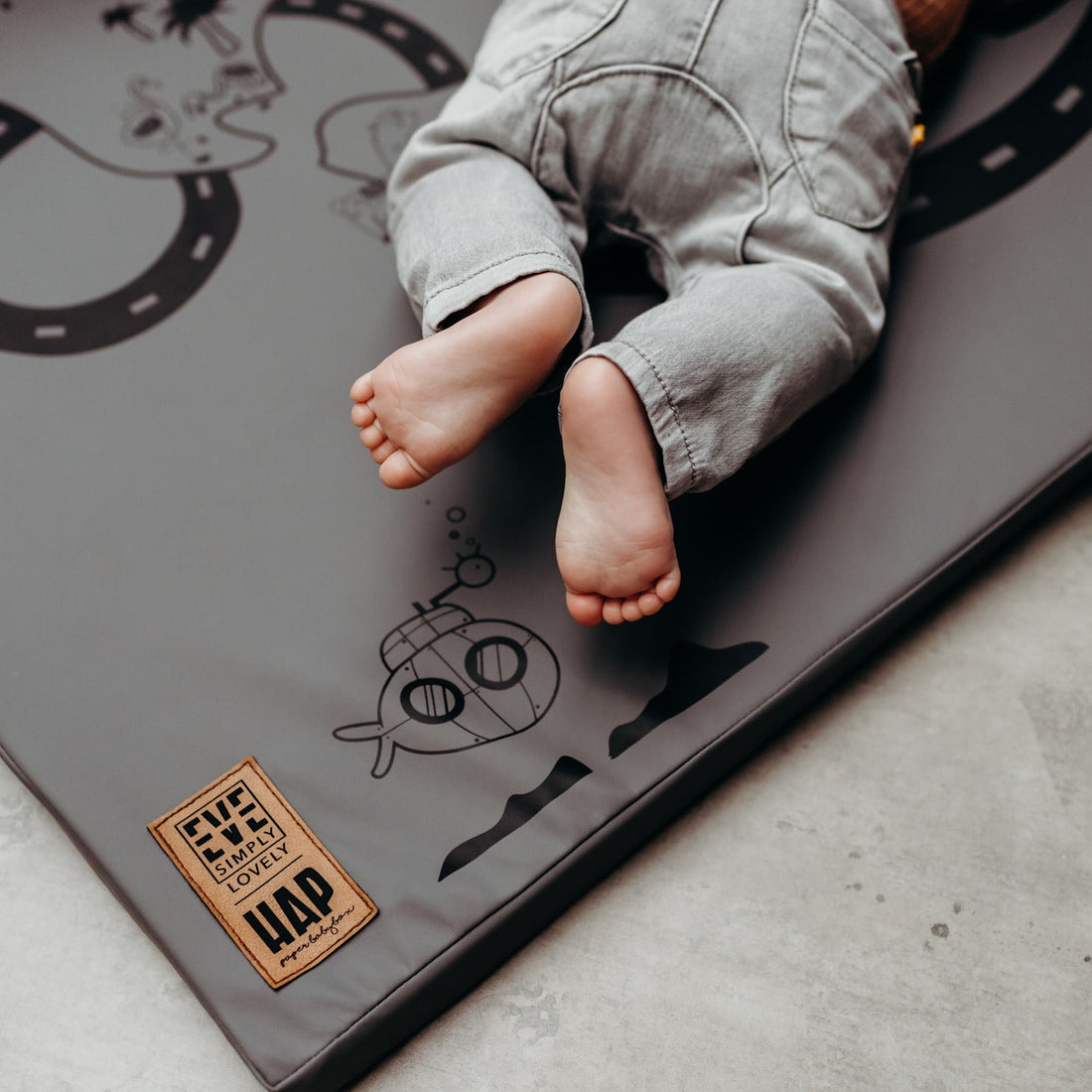 MATTY Speel- en Boxmat Leatherlook Grey