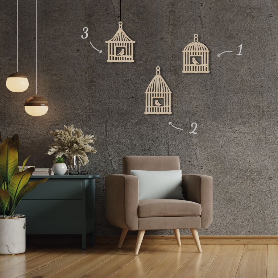 Vogelkooi wanddecoratie