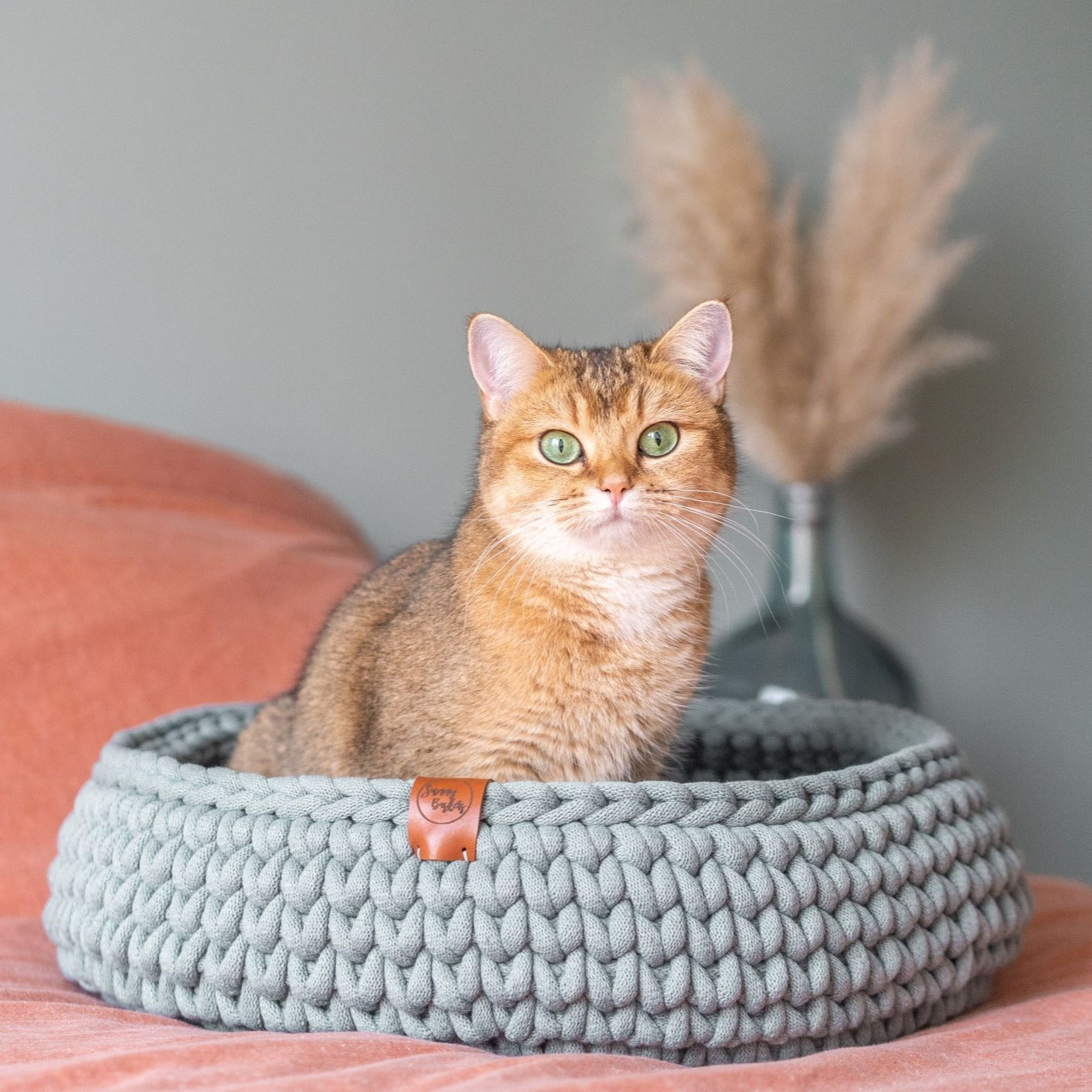 Sunny Basket - Kattenmand Grijsgroen