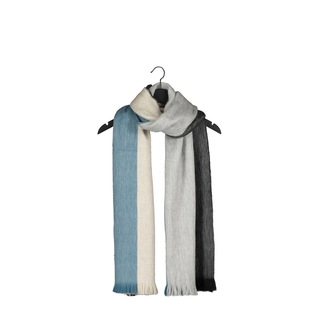 Sjaal/Omslagdoek Gestreept Blauw/Zwart/Naturel