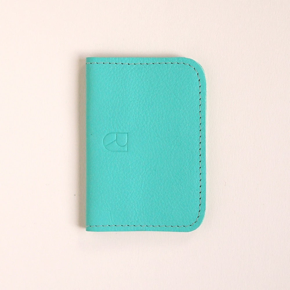 leren card sleeve mint