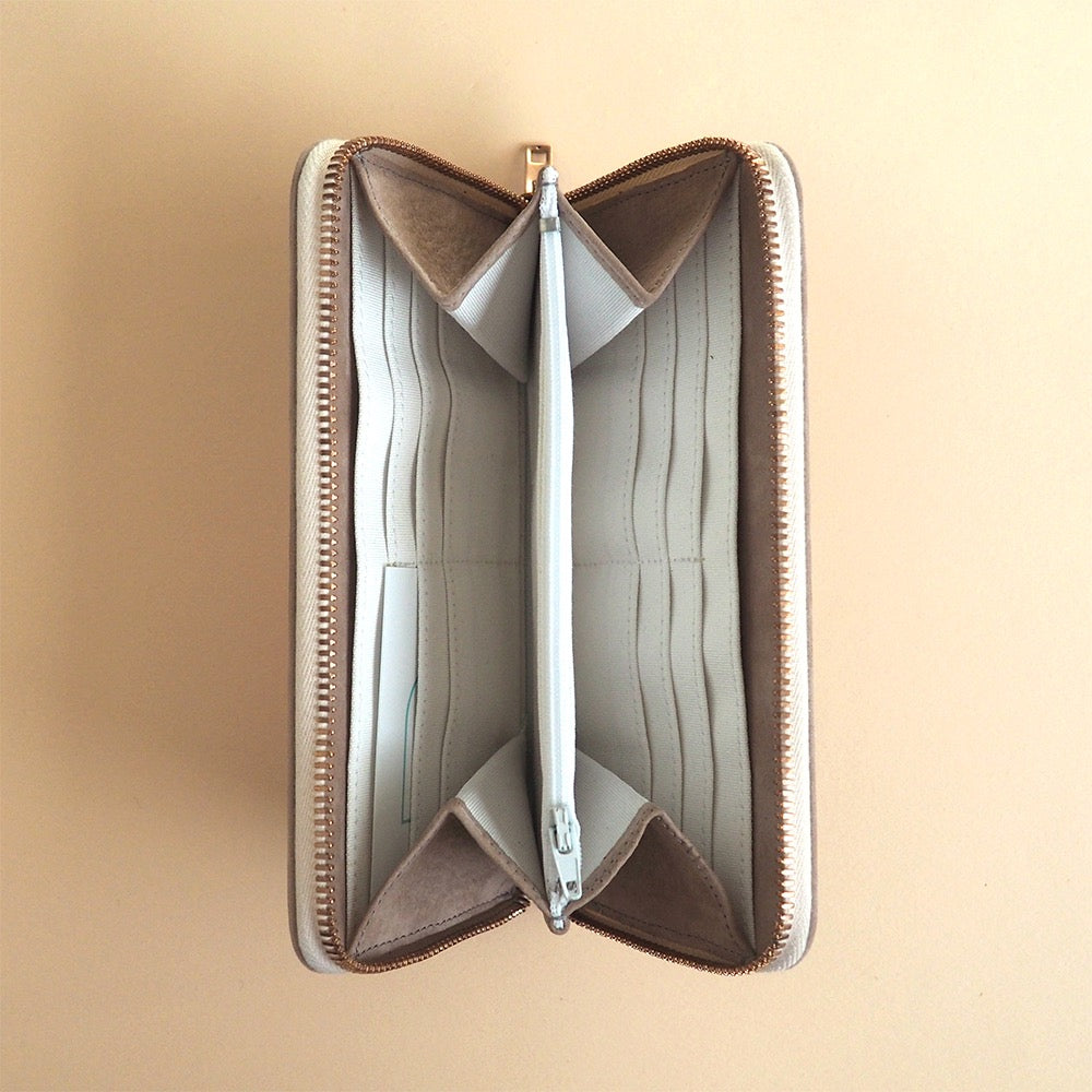 leren portemonnee taupe