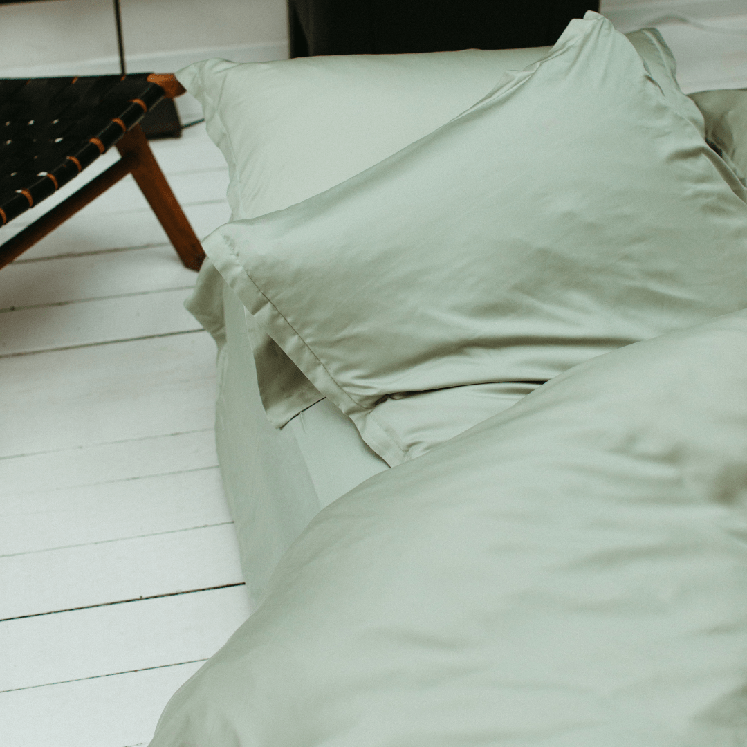 Tencel dekbedovertrek grijsgroen