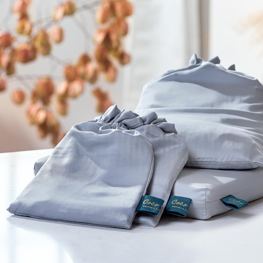 Tencel kussensloop grijsblauw