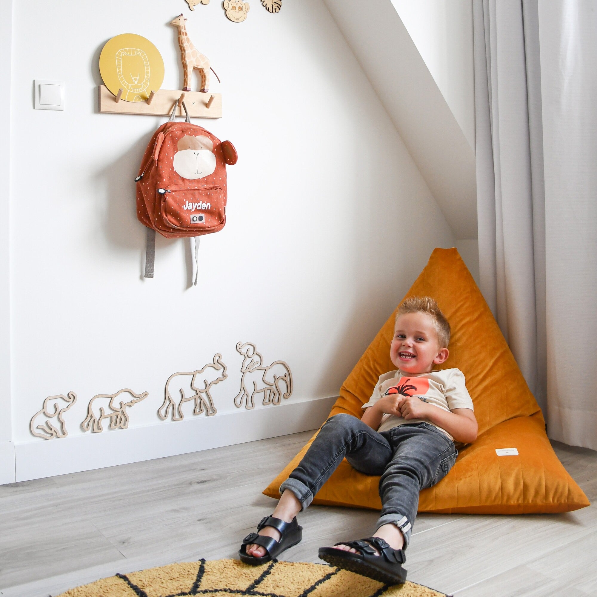 Wanddecoratie Olifanten - hout of zwart
