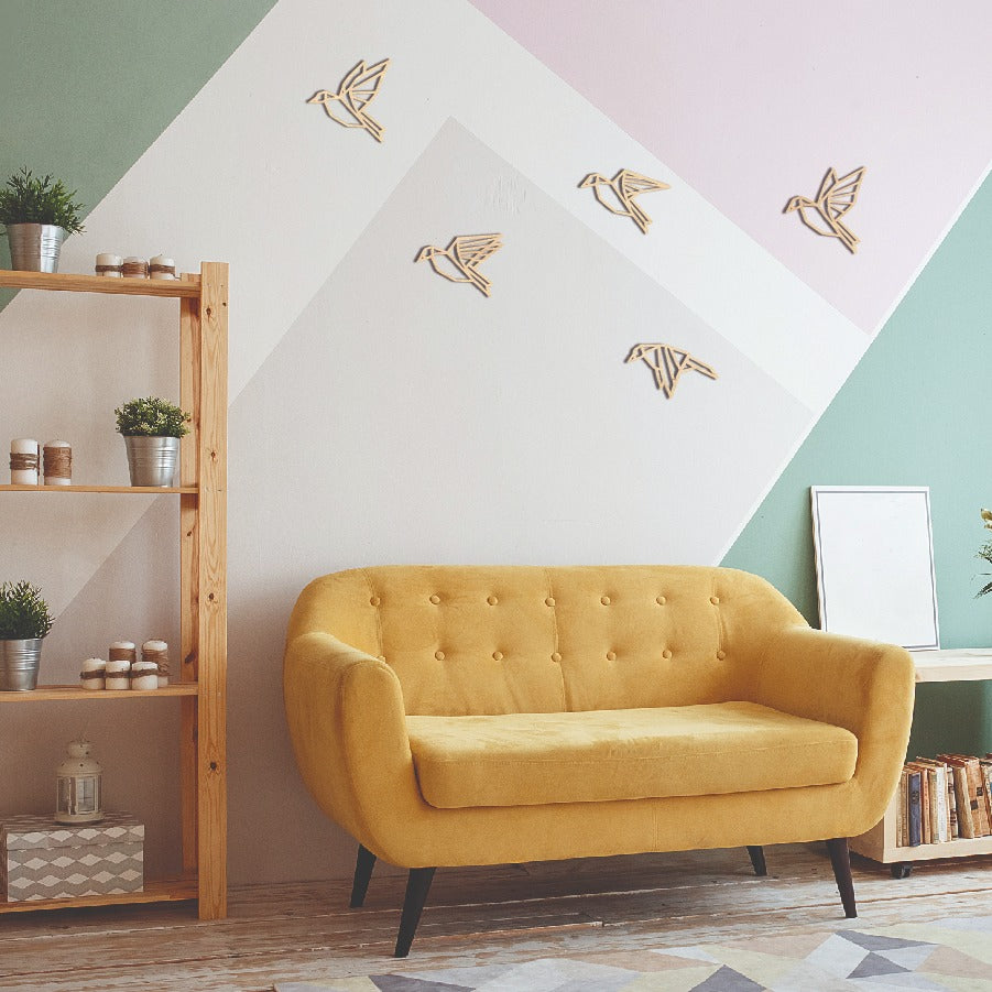 Wanddecoratie Vogels - hout of zwart