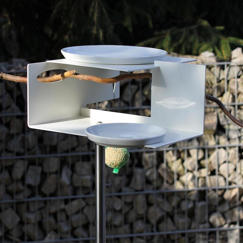 Voederhuisje Bauhaus met twee schalen