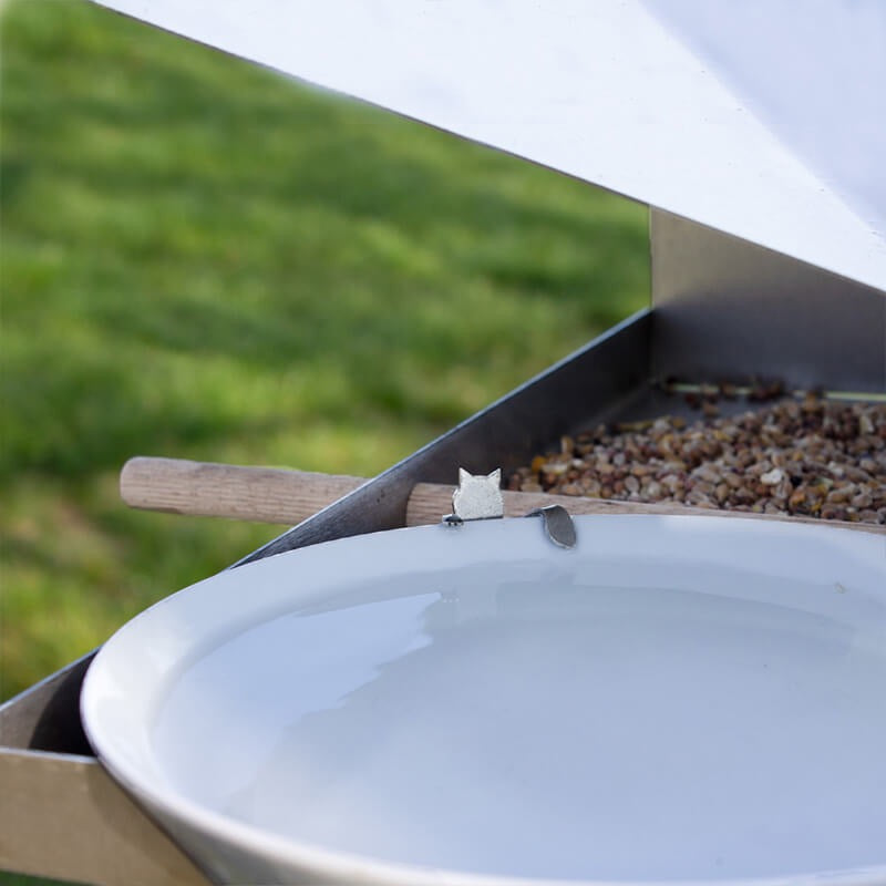 Waterloop voederhuisje RVS