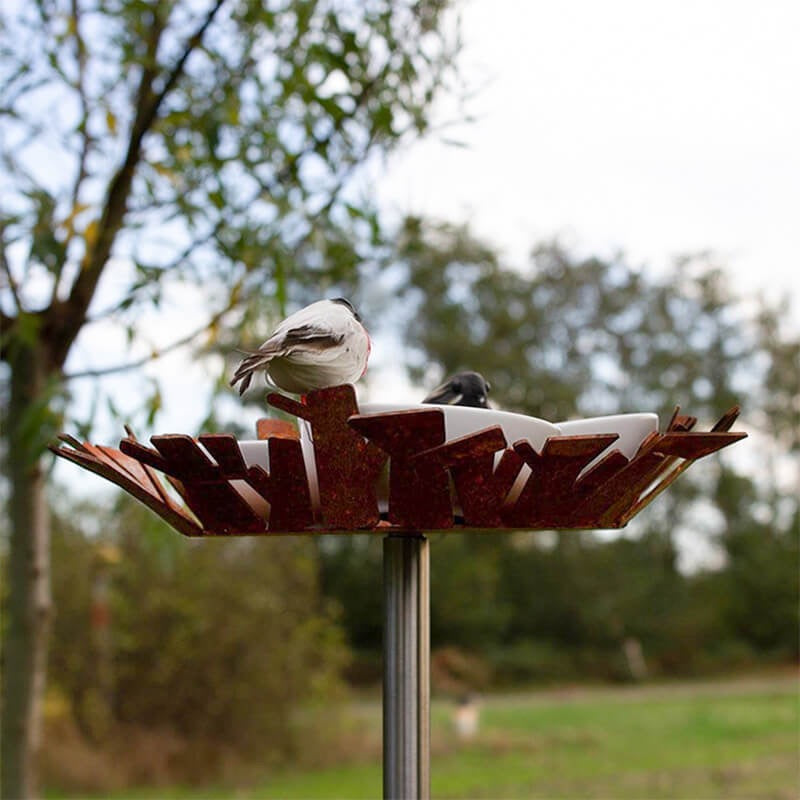 Vogelvoederschaal Nest Cortenstaal