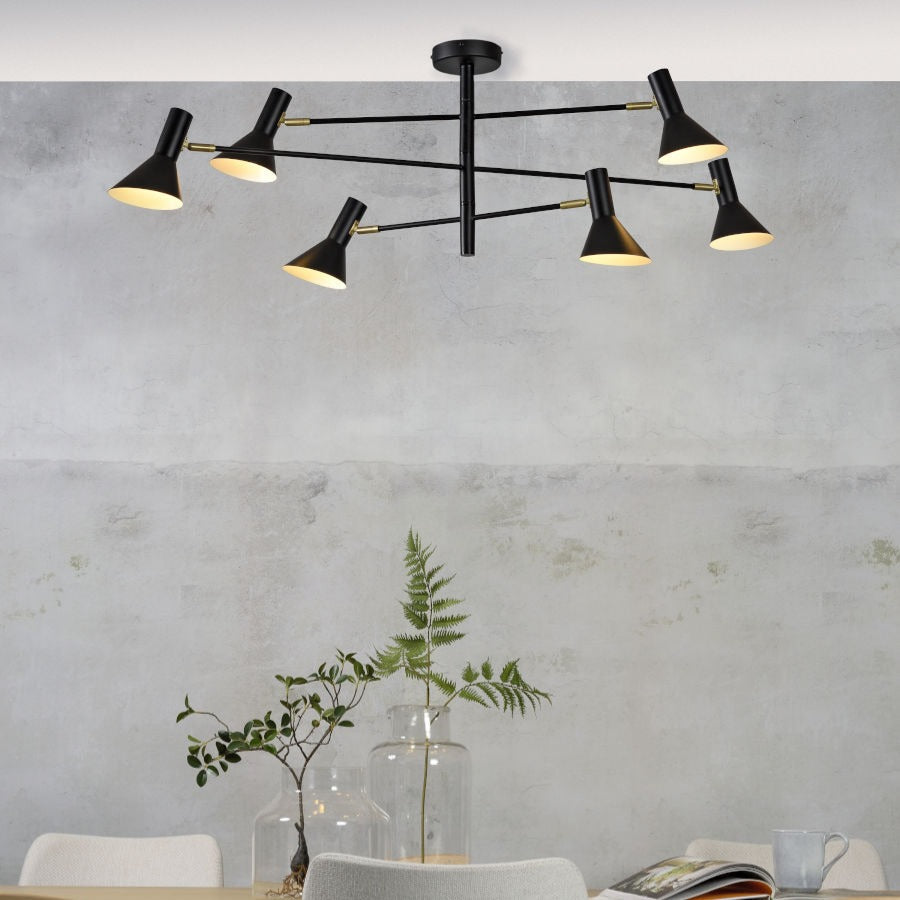 Izmir - hanglamp zwart - goud