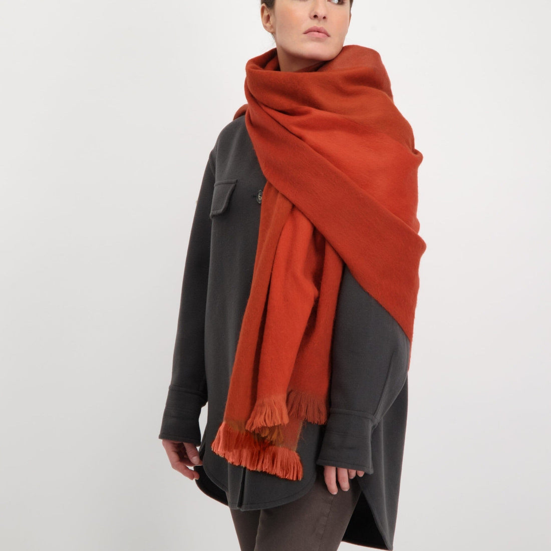 Scarf Striped Cinnamon/Terracotta/Brown