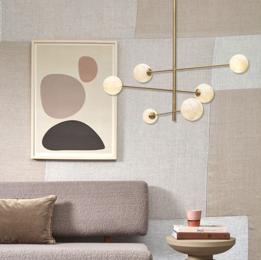 Carrara - hanglamp - marmerprint - goud