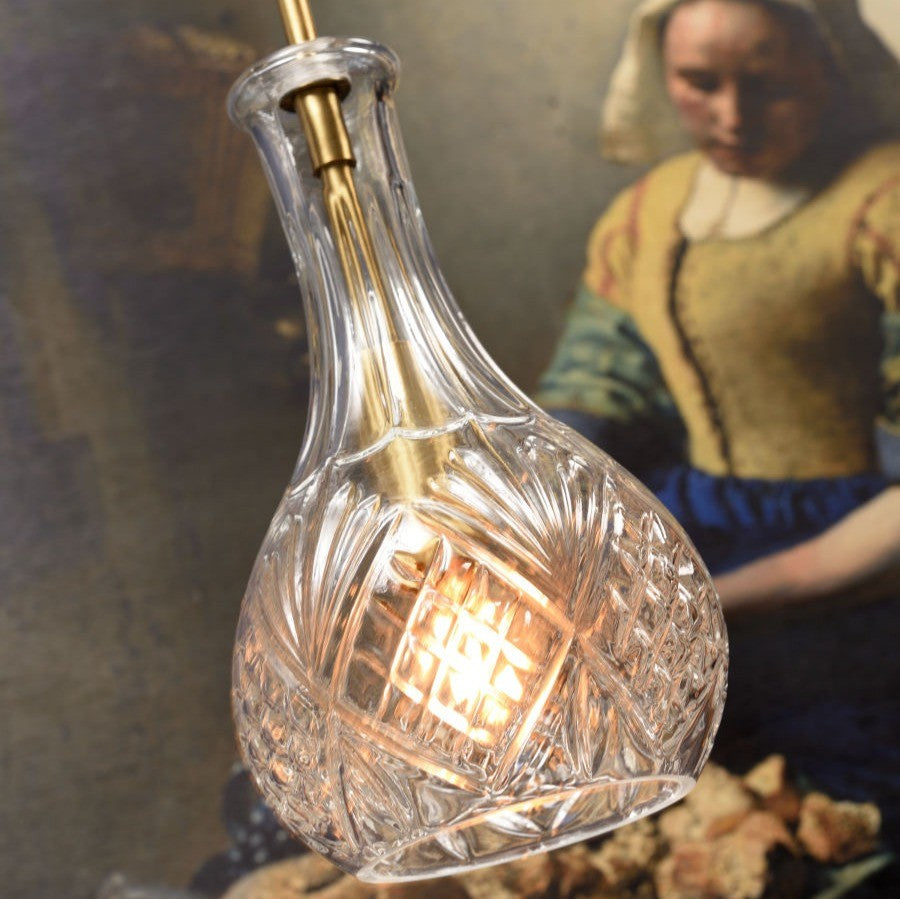 BRUSSELS - hanglamp - transparant - goud