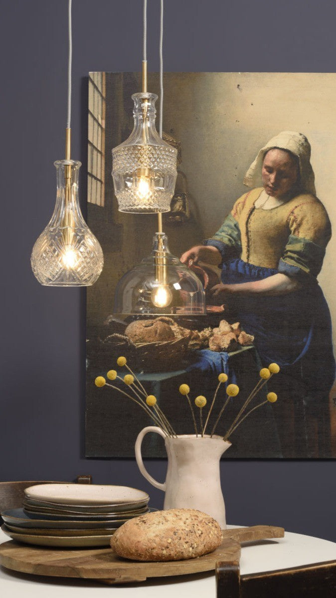 BRUSSELS - hanglamp - transparant - goud