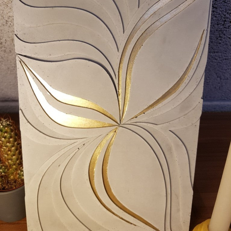 Betonnen Design Paneel Golden Flower
