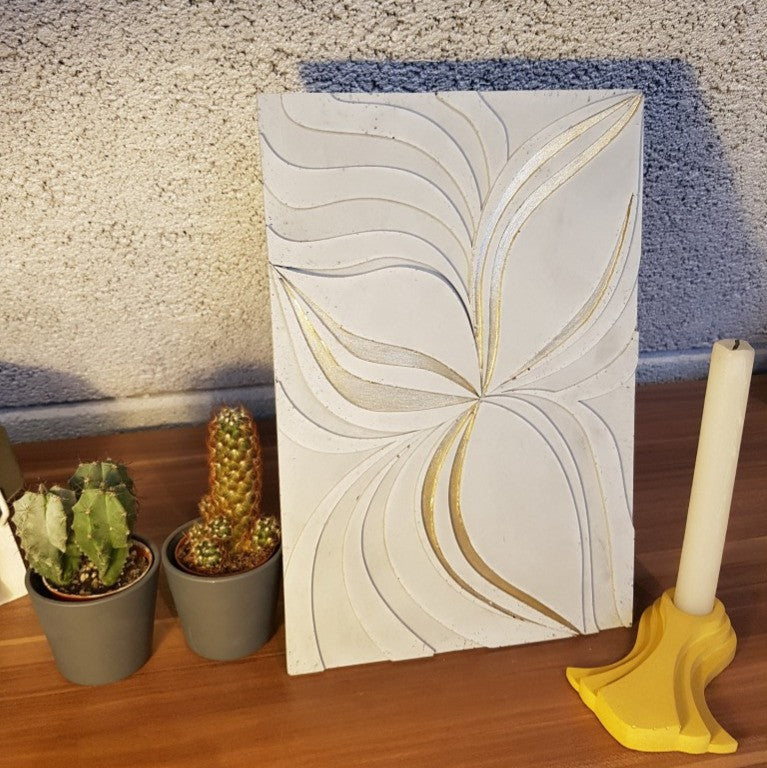 Betonnen Design Paneel Golden Flower