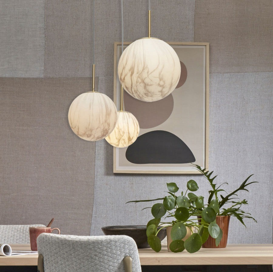 Carrara - hanglamp - marmerprint - goud