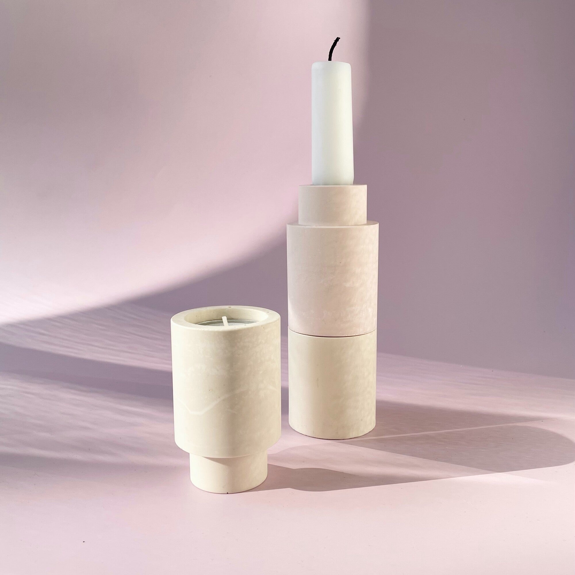 DUO kandelaar Jesmonite