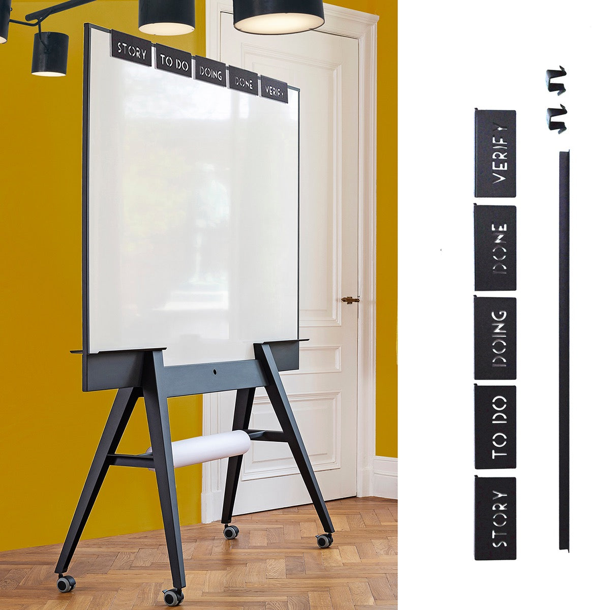 UIL verrijdbaar whiteboard-prikbord