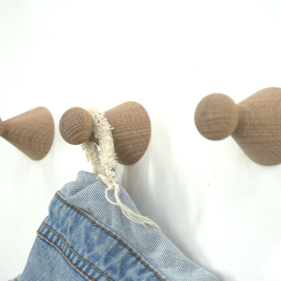 3 stuks eikenhouten kapstokhaken SNOOP