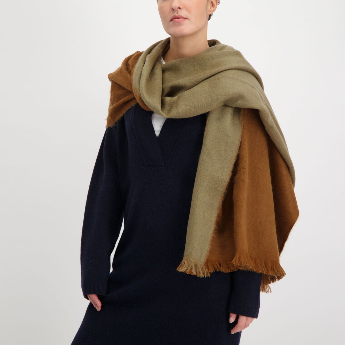 Double Scarf Camel / Cigar Brown