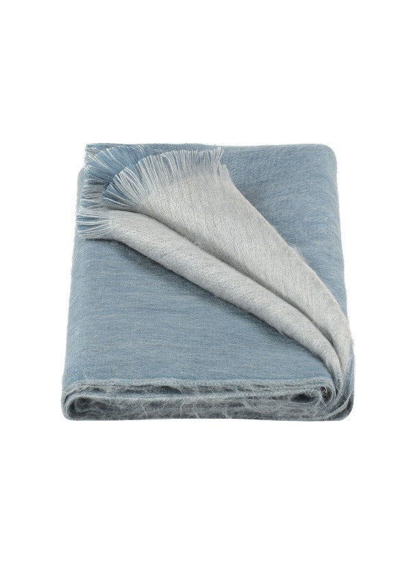 Dubbele Sjaal/Omslagdoek Blauw/ Licht grijs