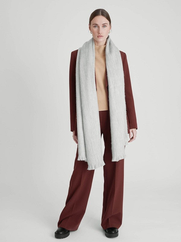 Dubbele Sjaal/Omslagdoek Lichtgrijs/Wit