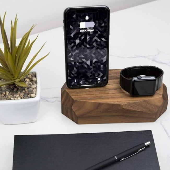 Smalle Draadloze Oplader – Walnoot