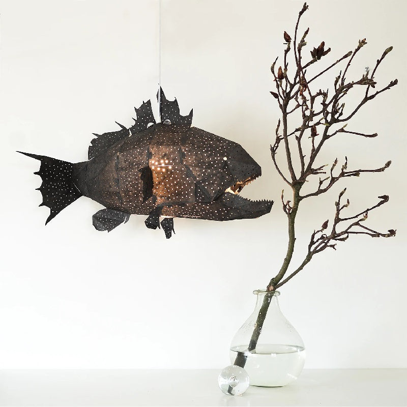 Giant Lapu Lapu Origami Lamp Zwart