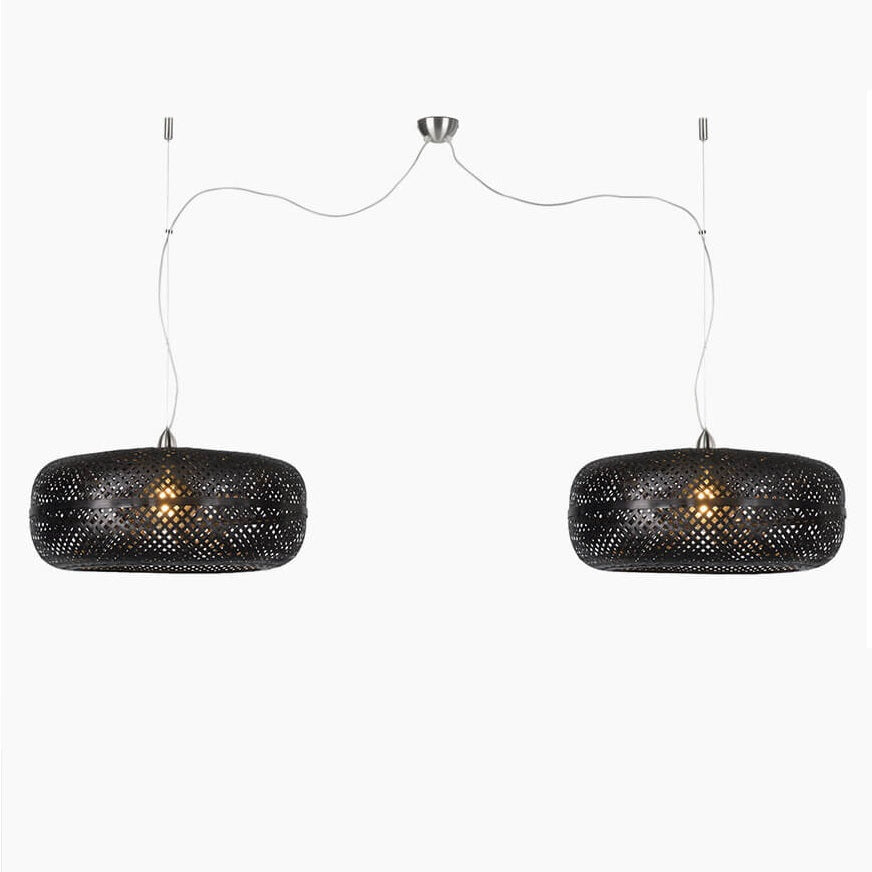 Palawan - Dubbele Hanglamp – Bamboe – Zwart