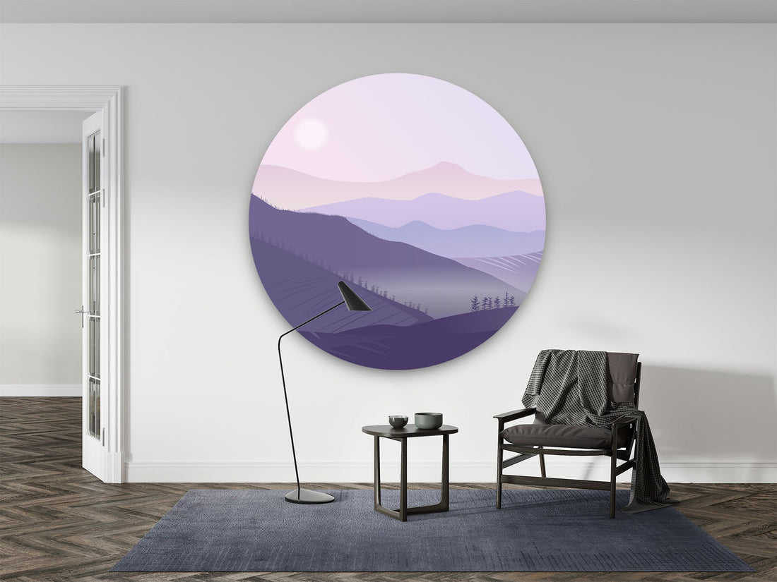 Wandcirkel - Purple Sunrise