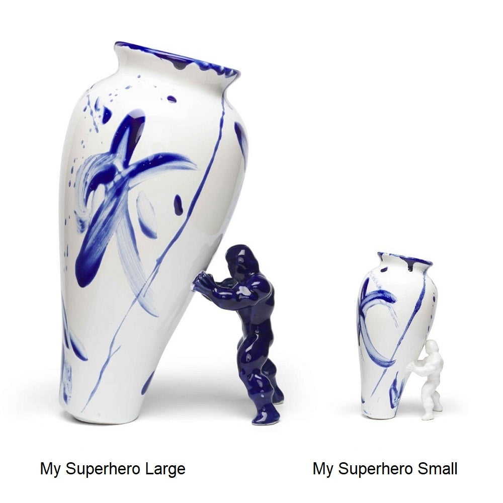 My Superhero Vaas - Small - Delfts Blauw