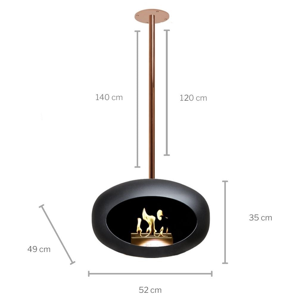 Le Feu White Sky Haard Hangend 120 cm - Rose Gold stang