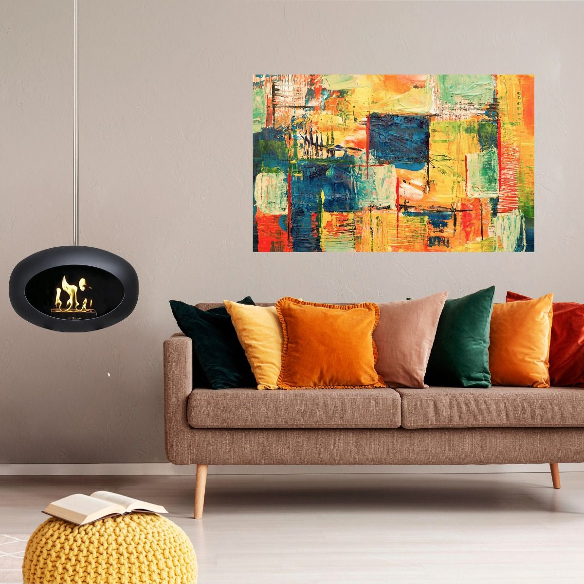 Le Feu Black Sky Haard Hangend 120 cm - RVS stang